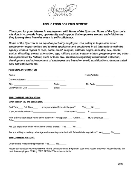 Application For Employment Cover